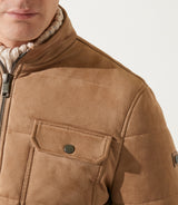 MEMPHIS beige quilted teddy jacket