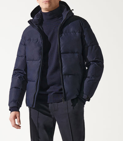 Doudoune matelassée avec capuche marine MEXICO - IZAC