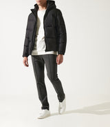 Quilted padded jacket with hood, black MEXICO