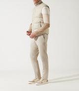 MIAMI beige stand-up collar sleeveless down jacket