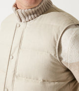 MIAMI beige stand-up collar sleeveless down jacket