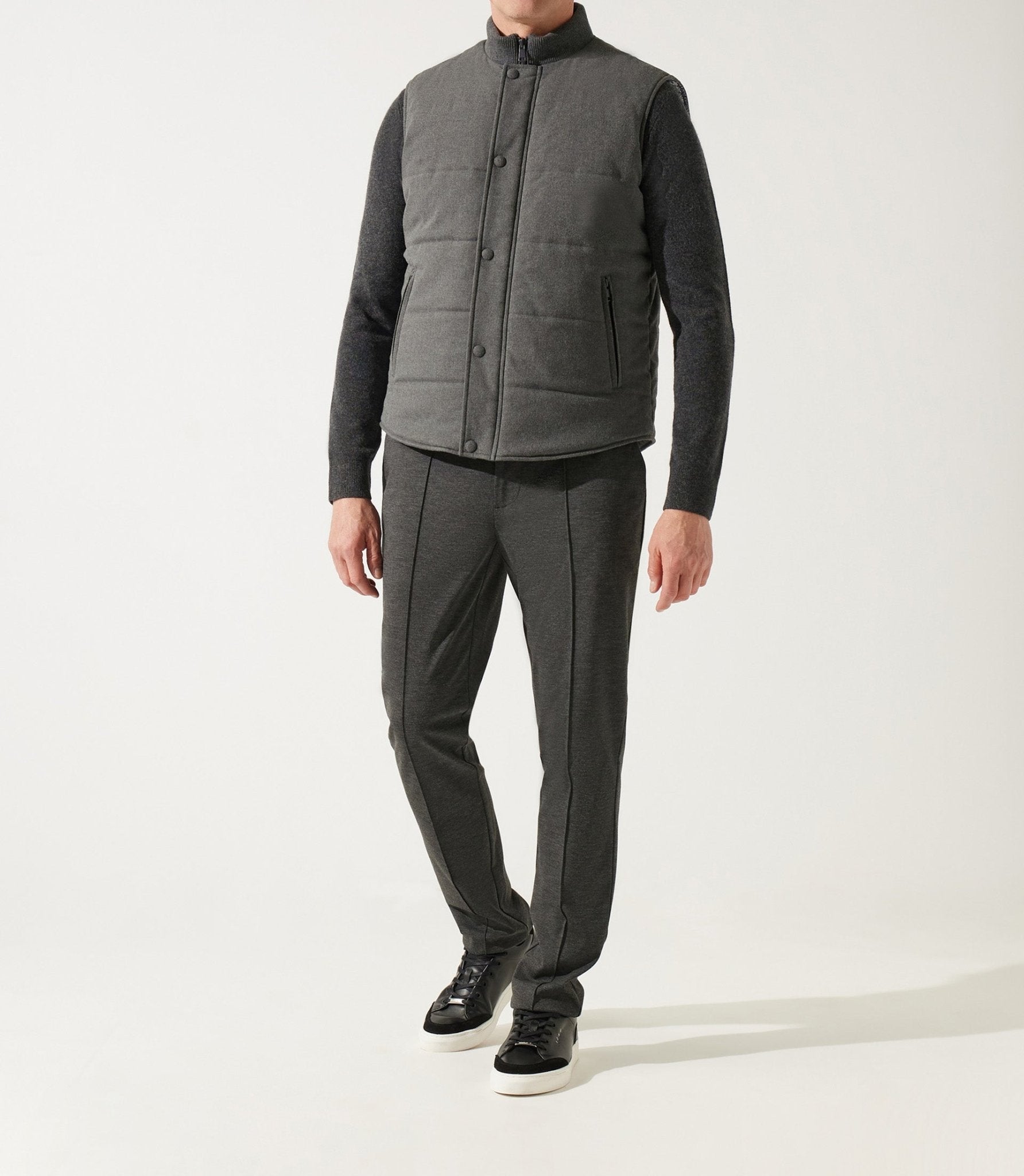 Doudoune sans manche à col montant gris MIAMI – IZAC