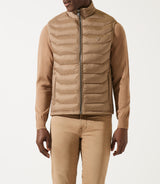 Midoribt beige neck -up -in -collar jacket.