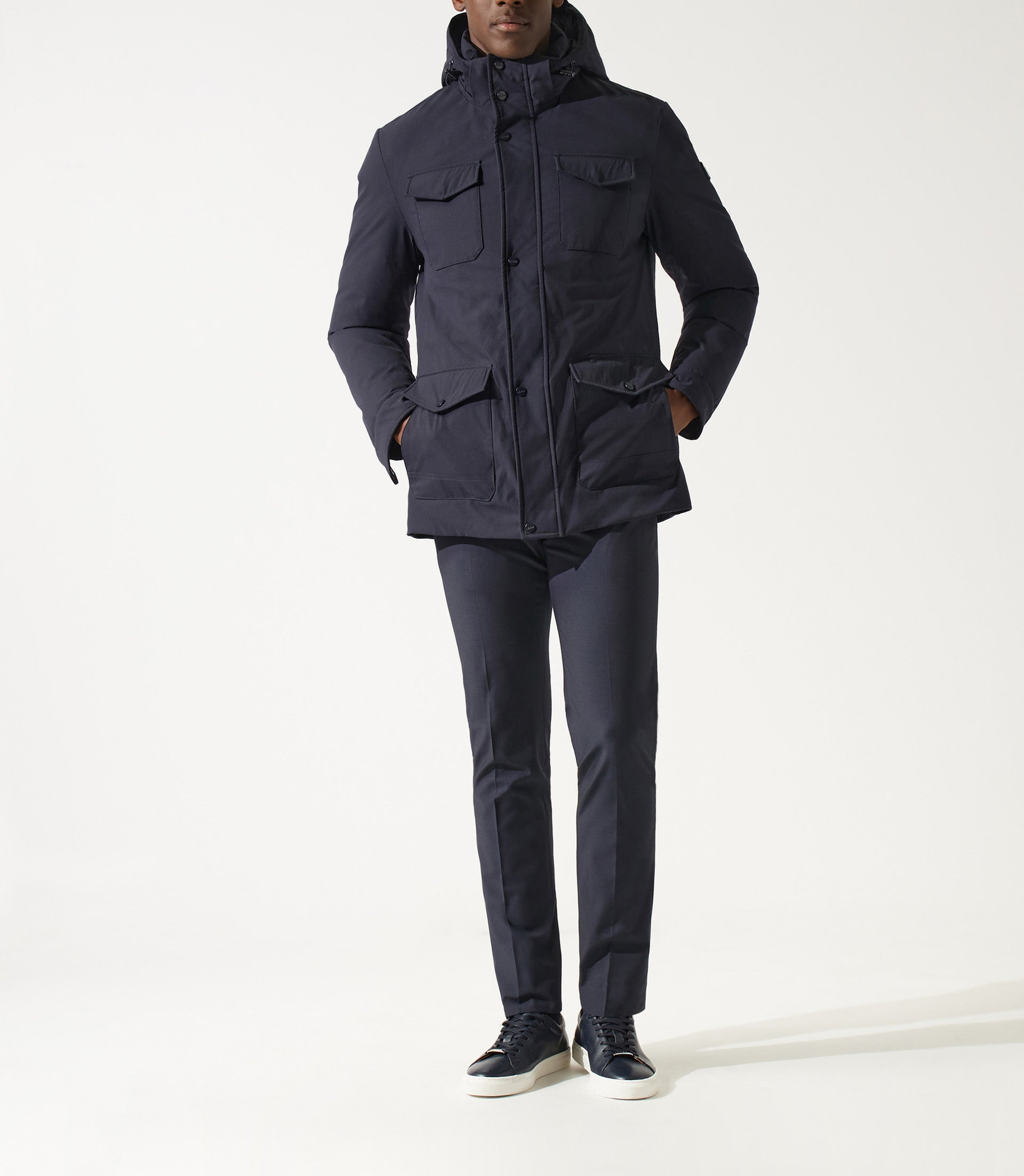 Parka longue 4 poches marine MIRAN - IZAC