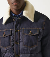 Blouson matelasse bi_matiere marine MONTREAL - IZAC