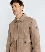 Blouson en suède taupe - IZAC