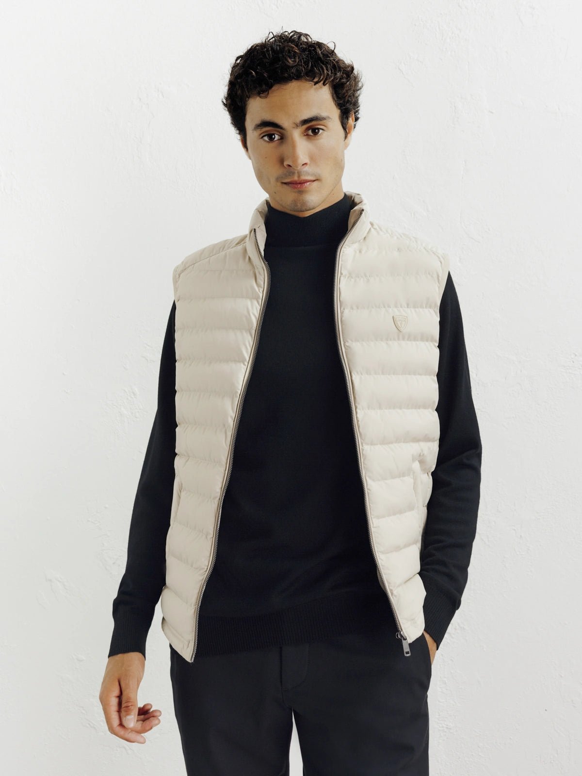 Doudoune légère sans manche beige - IZAC