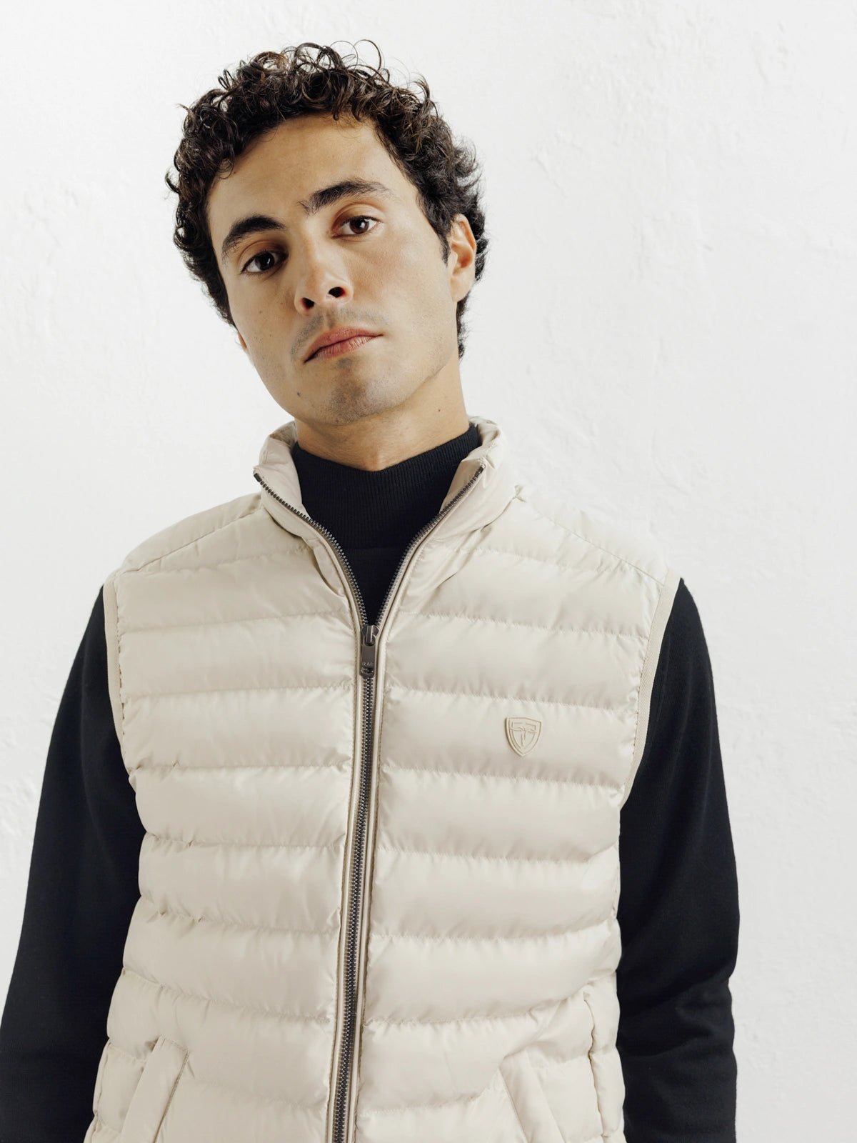 Doudoune légère sans manche beige - IZAC