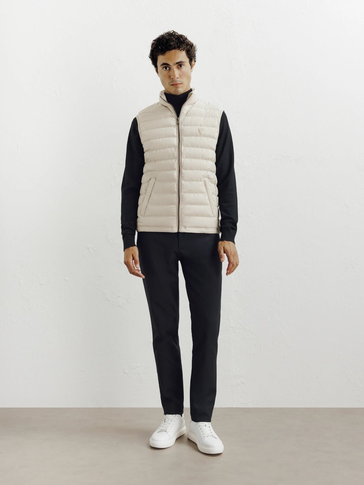 Doudoune légère sans manche beige - IZAC