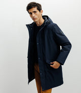 Parka à capuche marine