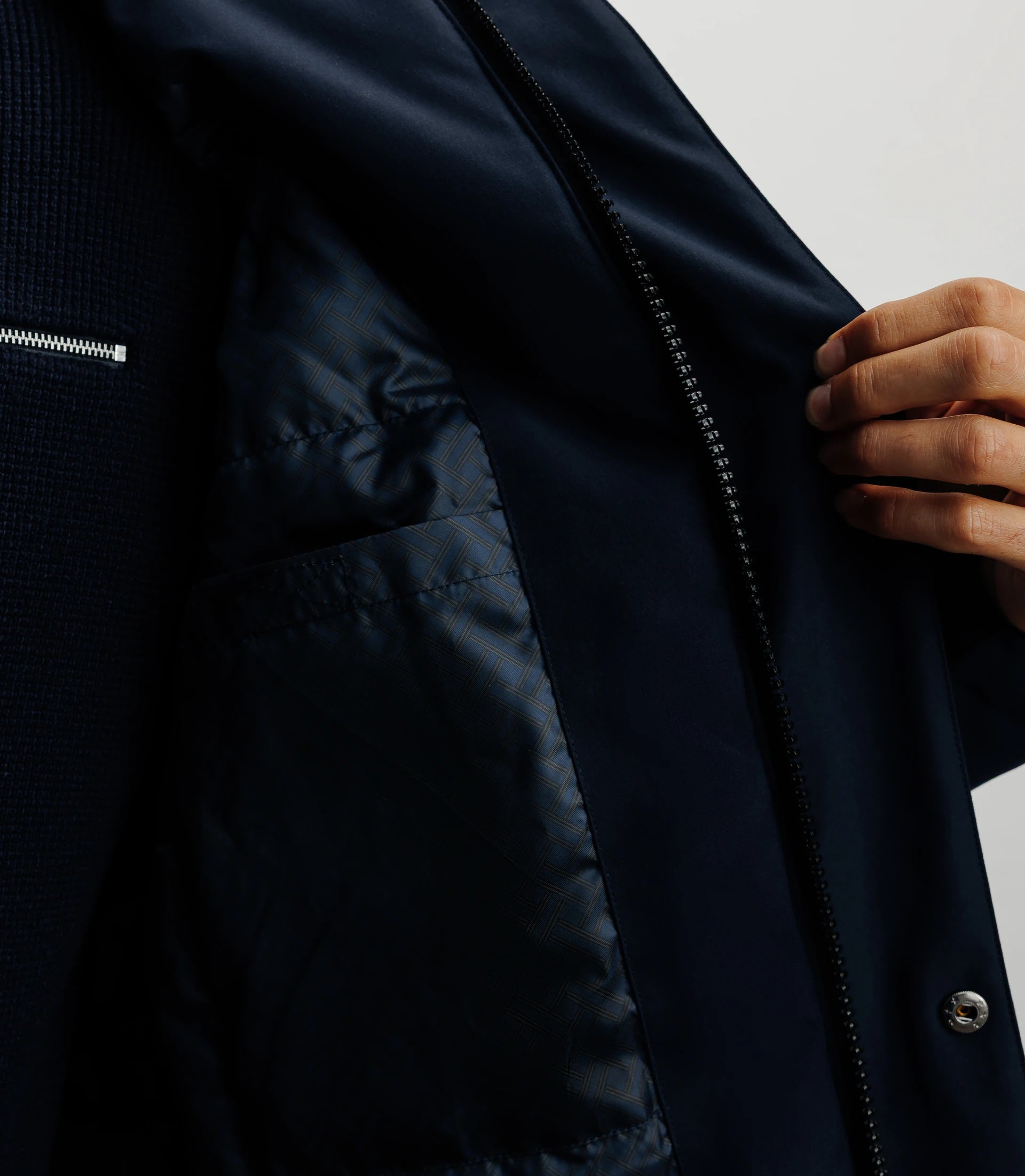 Parka à capuche marine