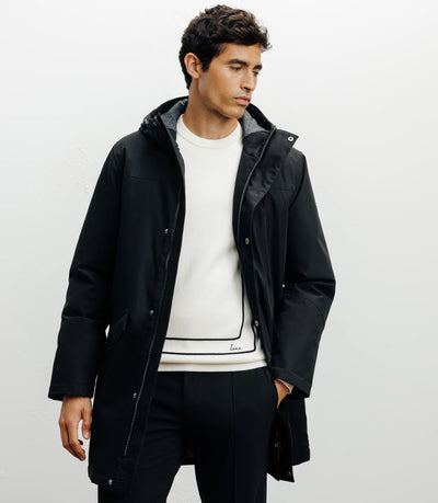 Parka à capuche noire