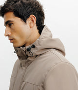 Parka à capuche taupe