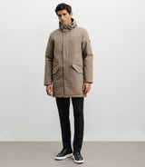Parka à capuche taupe