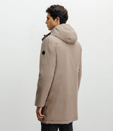 Parka à capuche taupe