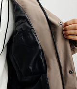 Parka à capuche taupe