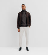 Blouson col teddy marron