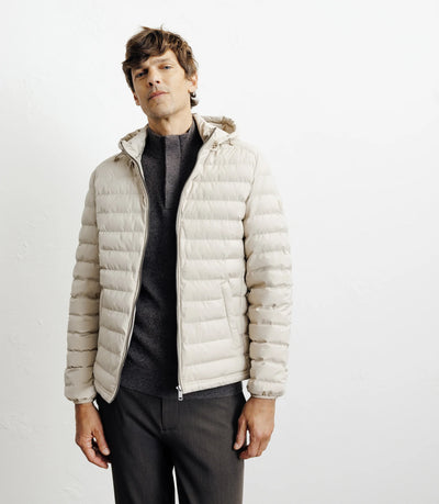 Doudoune avec capuche amovible beige