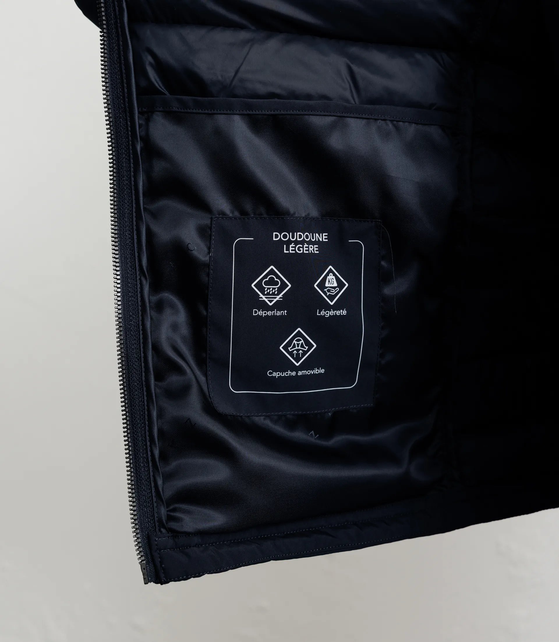 Doudoune avec capuche amovible marine