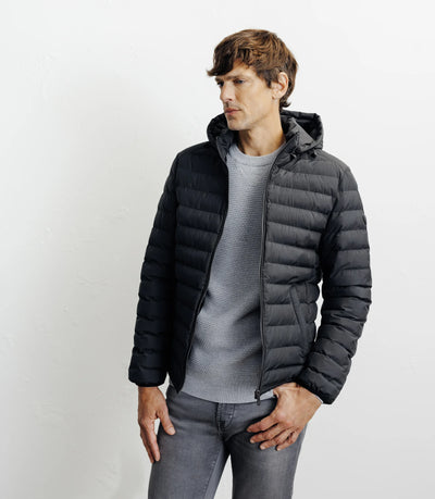 Doudoune avec capuche amovible noire