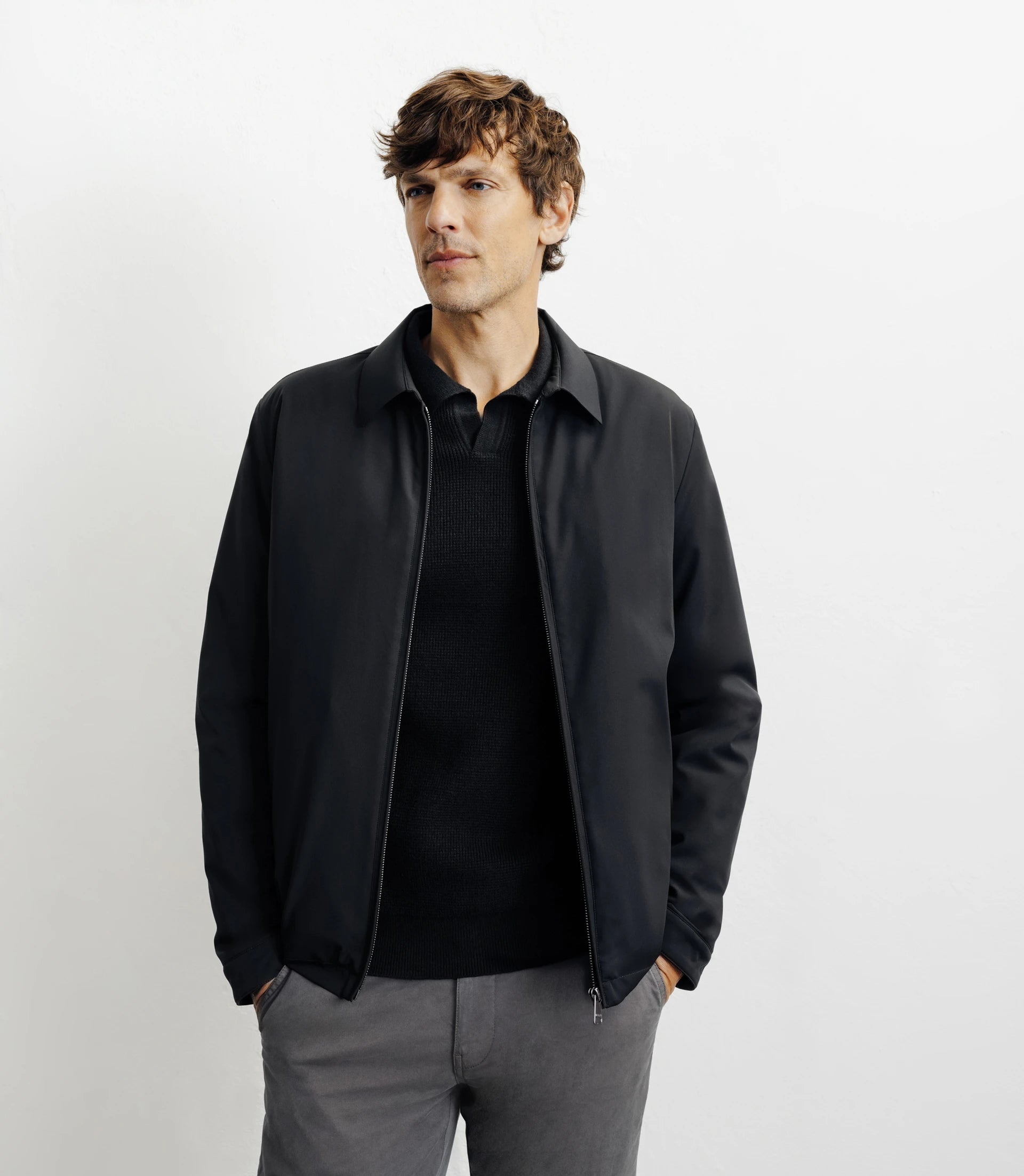 Blouson col chemise noir - IZAC