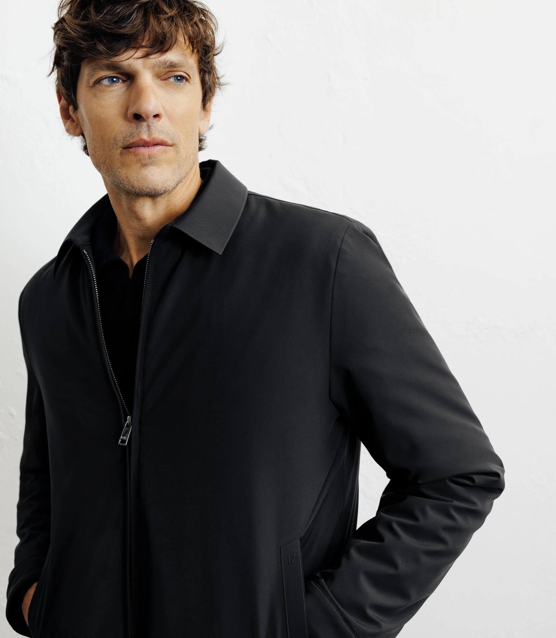 Blouson col chemise noir - IZAC