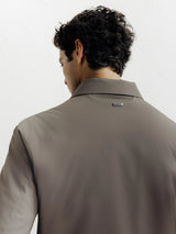 Blouson col chemise taupe - IZAC