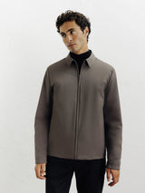Blouson col chemise taupe - IZAC