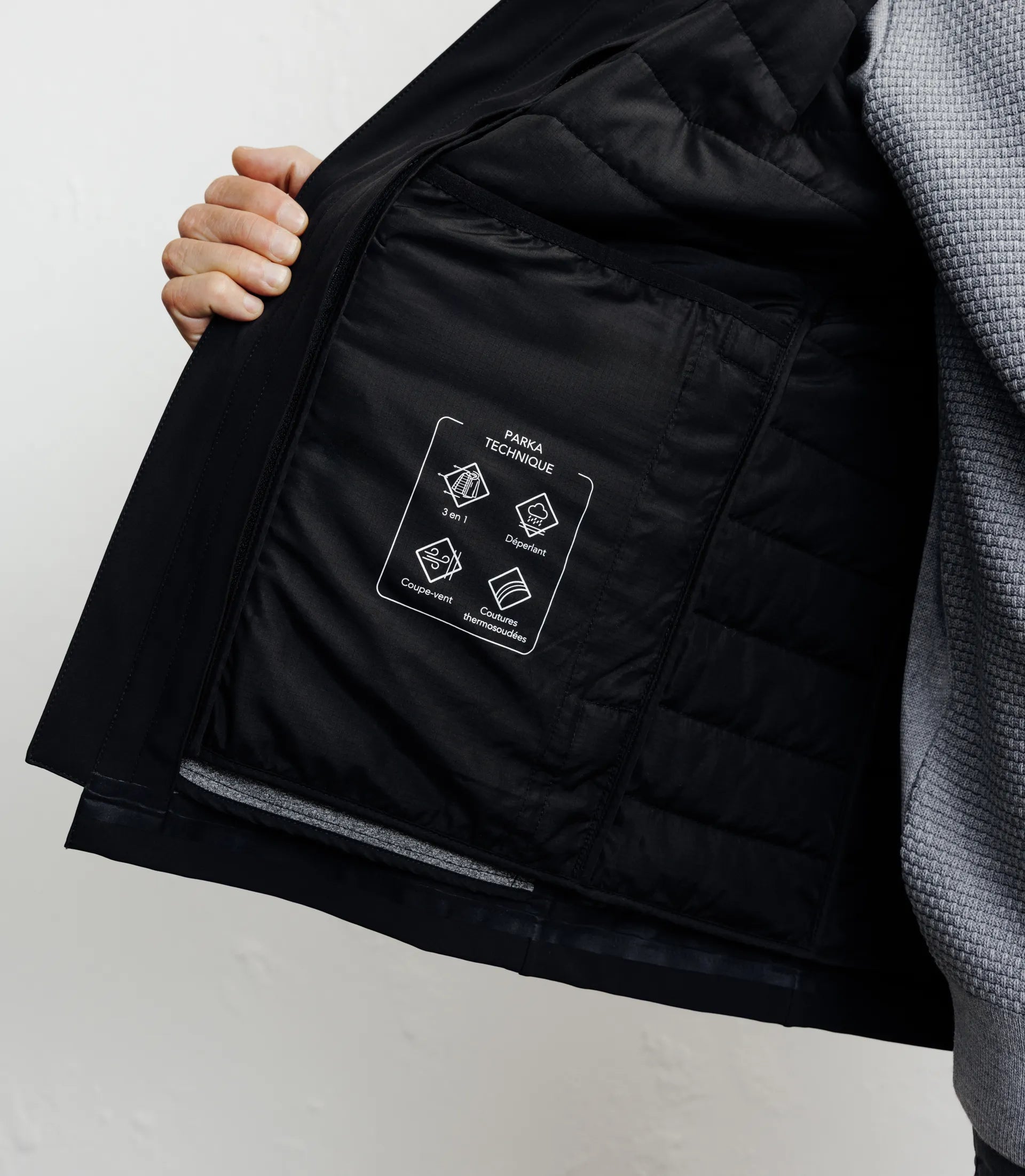 Parka courte 3 en 1 noire - IZAC