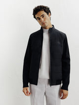 Blouson bi - matière noir - IZAC