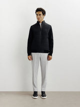 Blouson bi - matière noir - IZAC