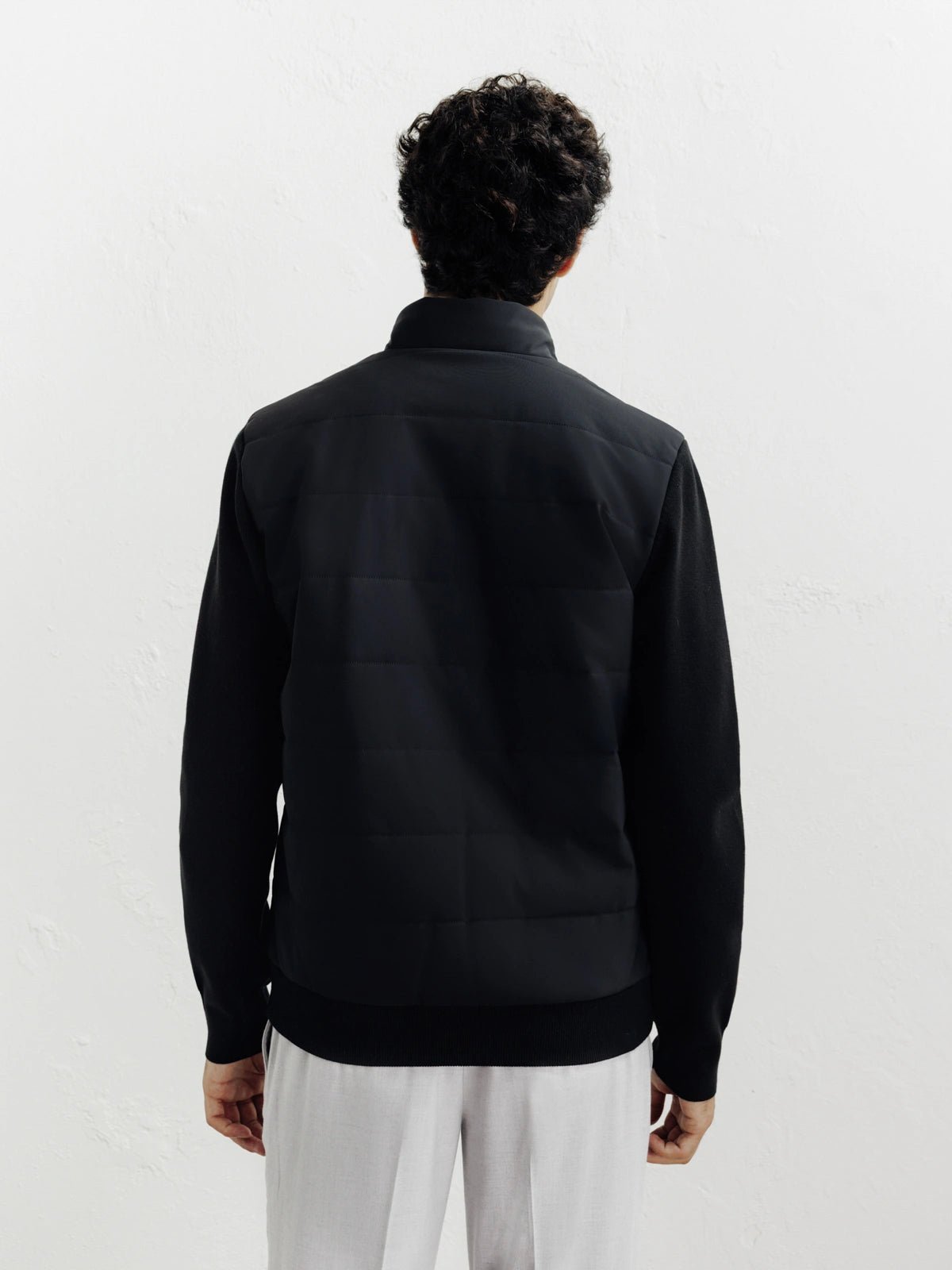 Blouson bi - matière noir - IZAC