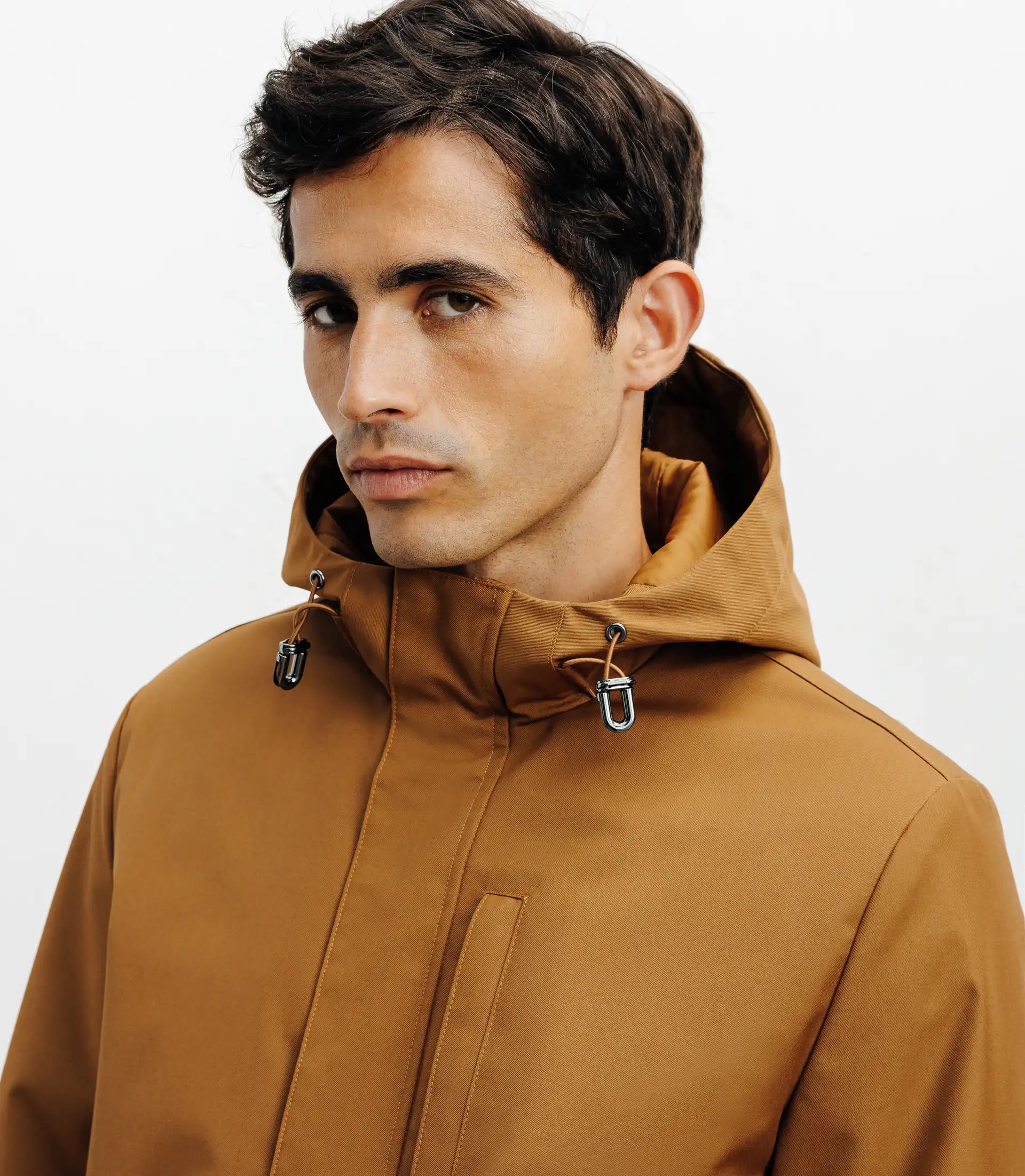 Parka légère à capuche camel - IZAC