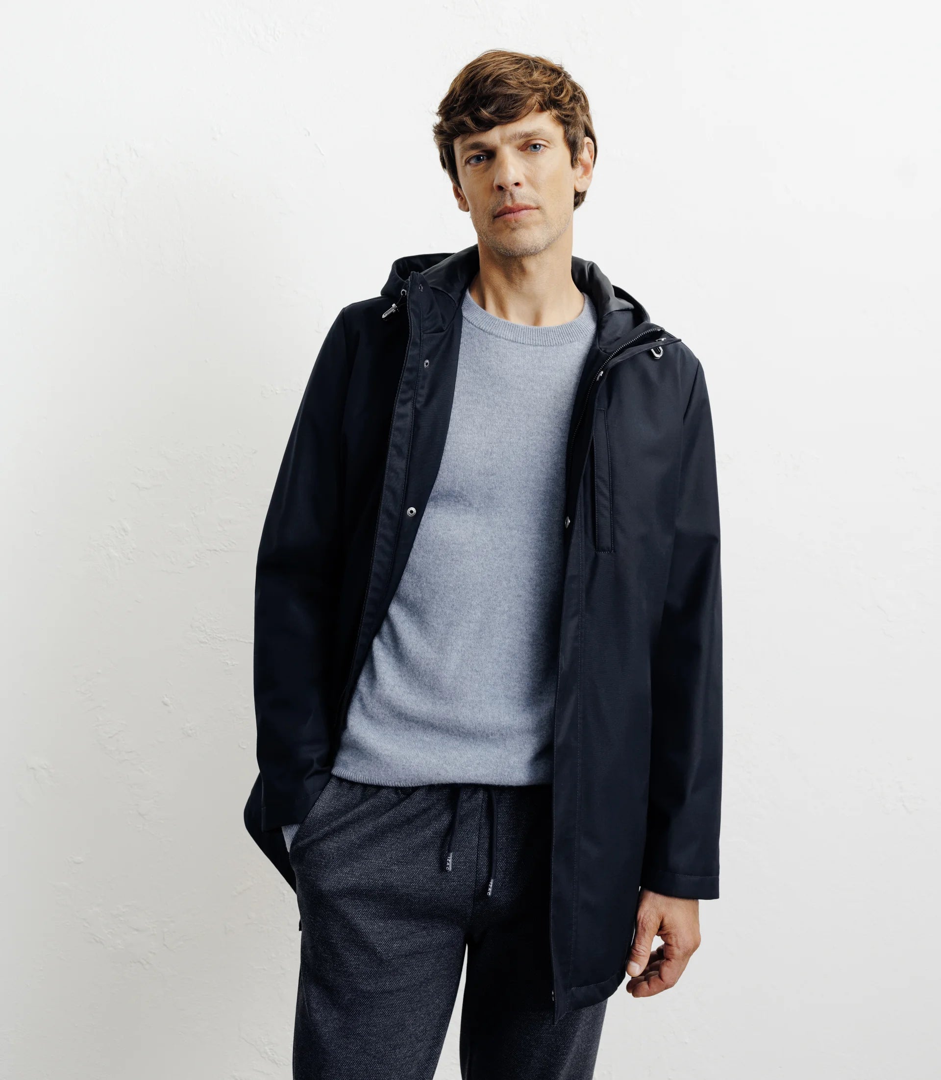 Parka légère à capuche marine - IZAC