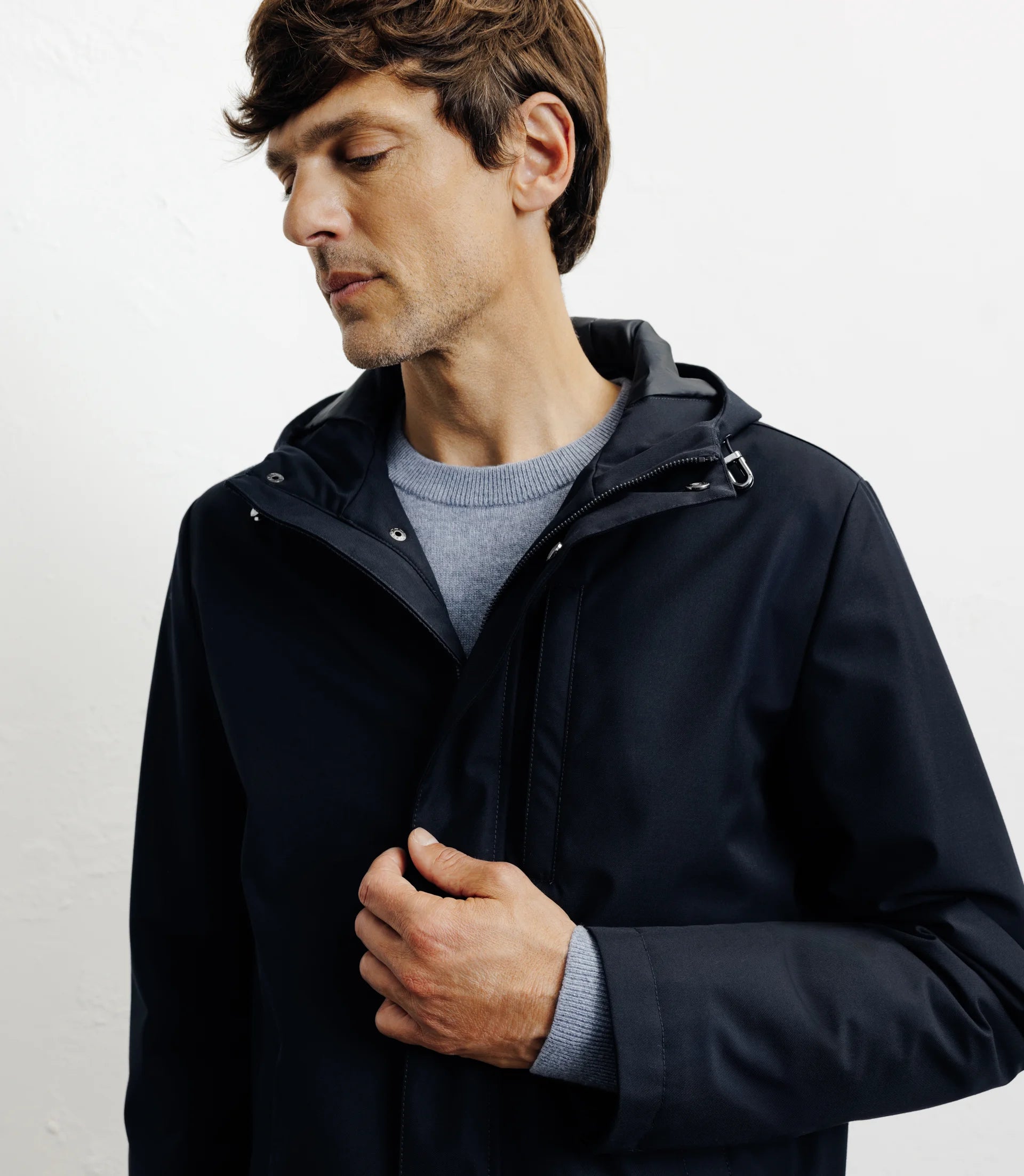 Parka légère à capuche marine - IZAC