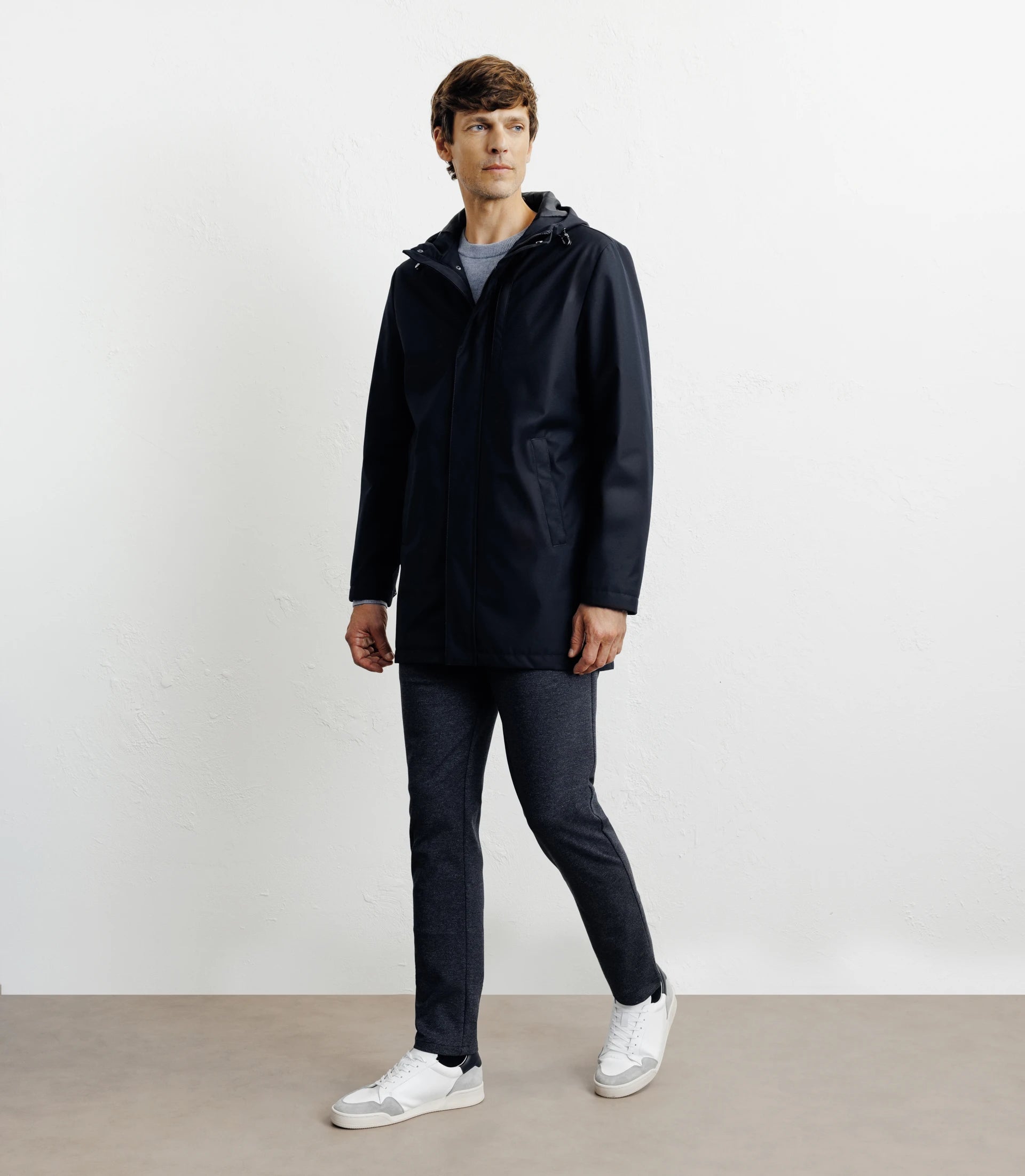 Parka légère à capuche marine - IZAC