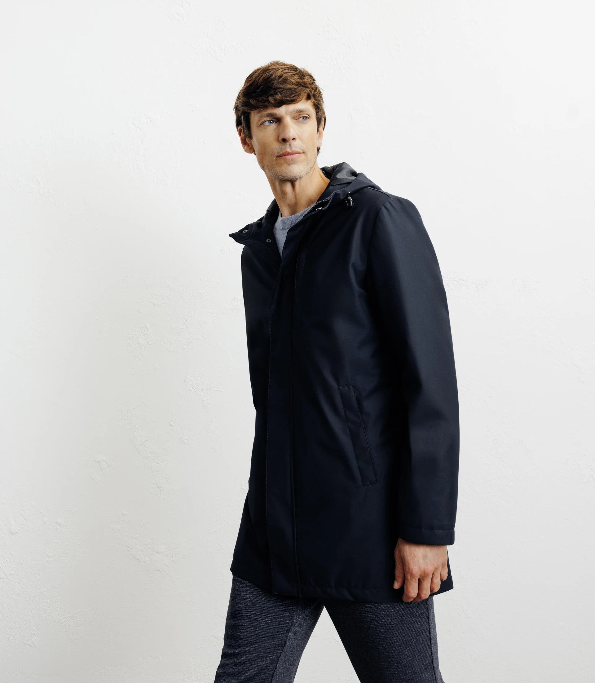 Parka légère à capuche marine - IZAC