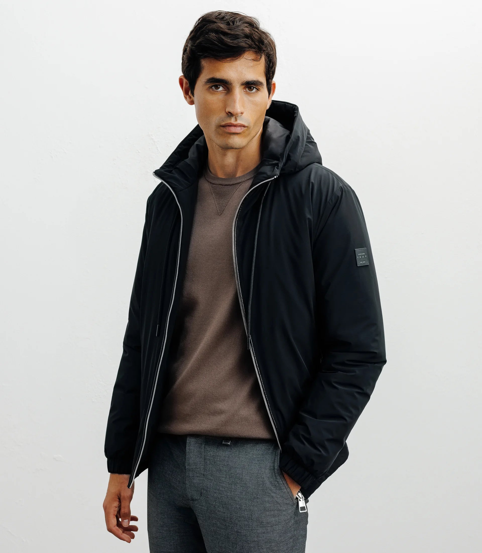 Blouson à capuche noir - IZAC