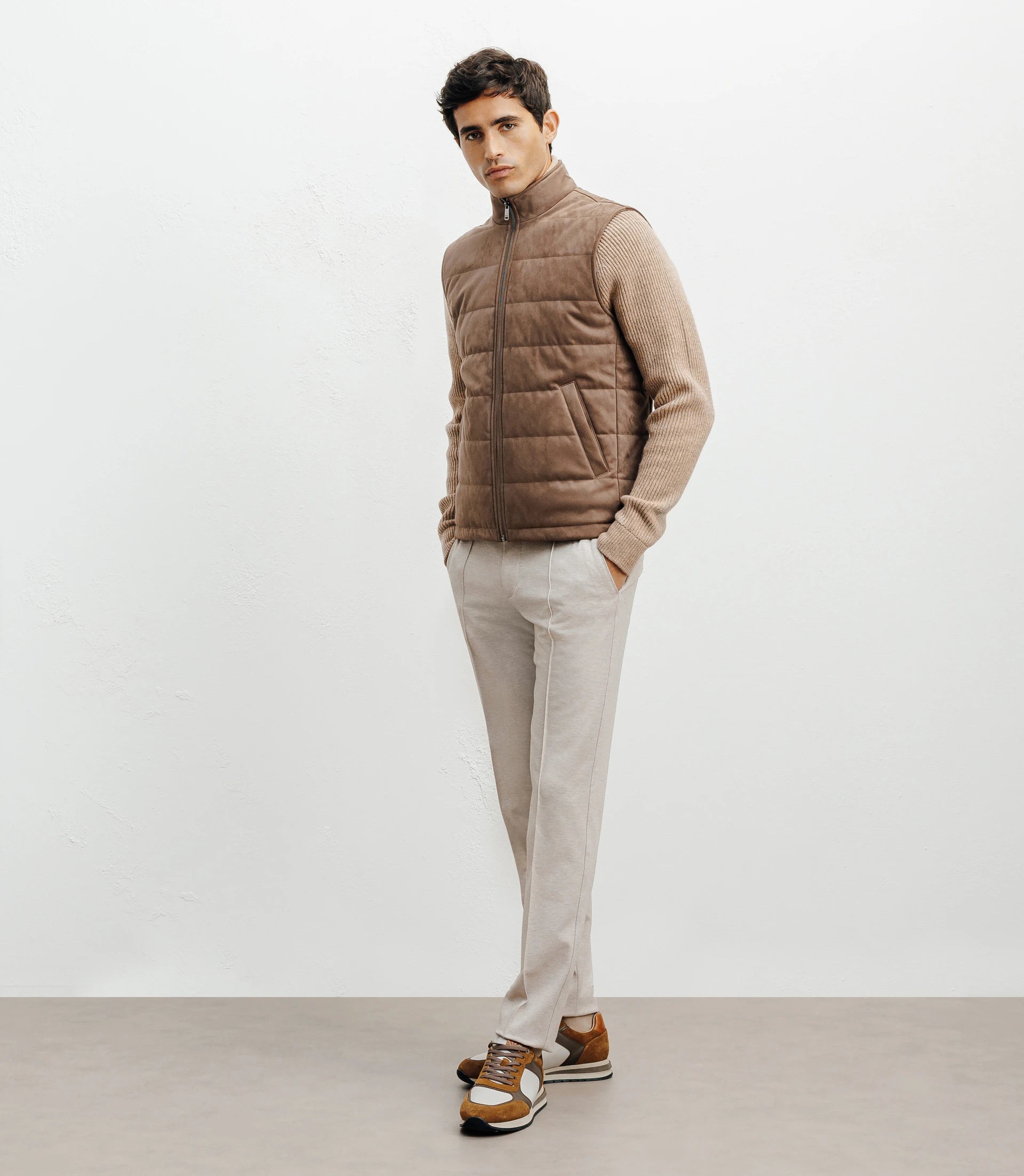 Doudoune sans manche taupe - IZAC