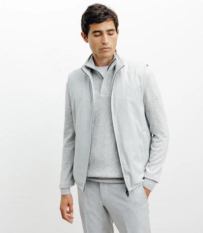 Doudoune sans manches gris clair - IZAC