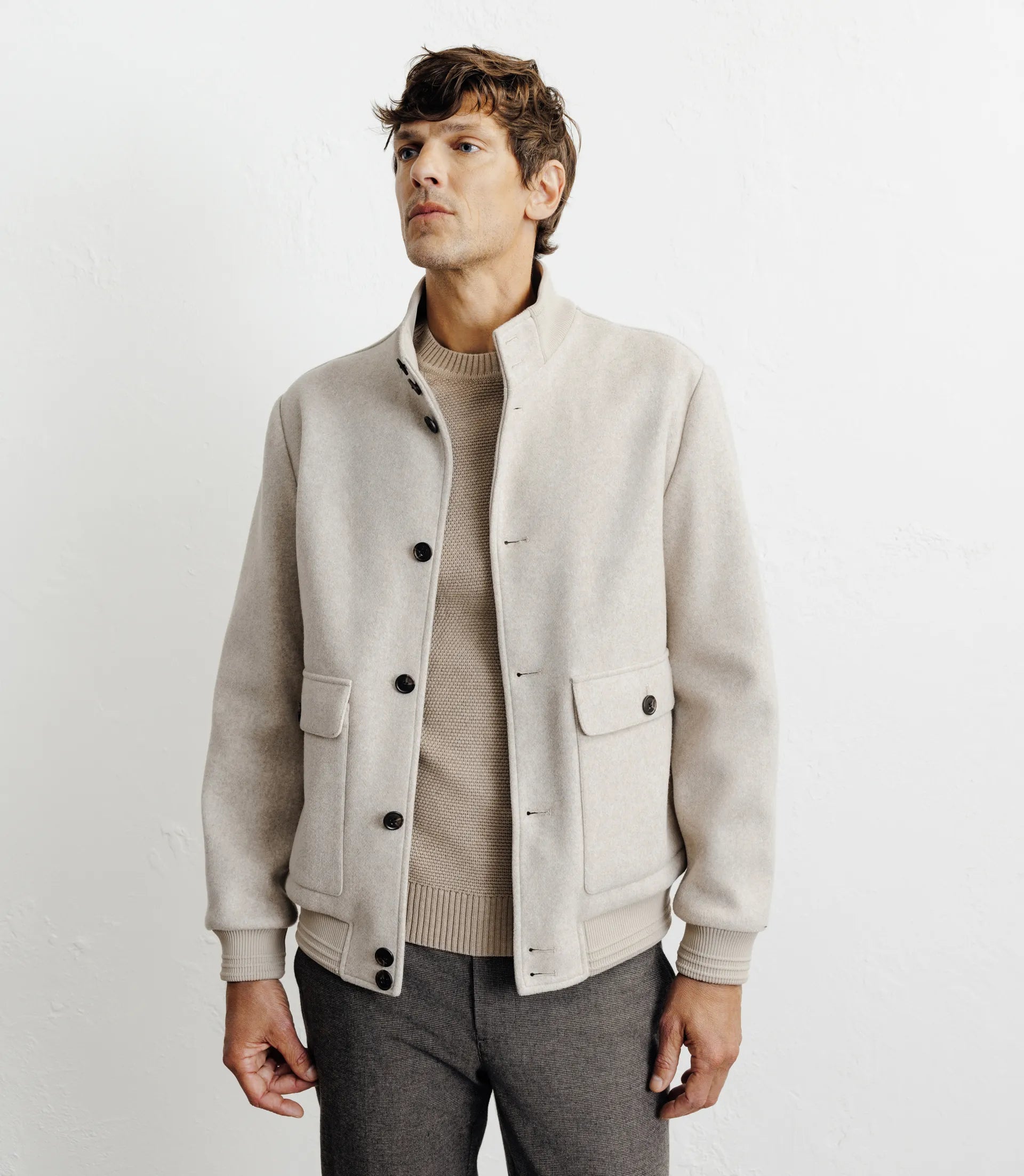 Blouson col montant beige - IZAC