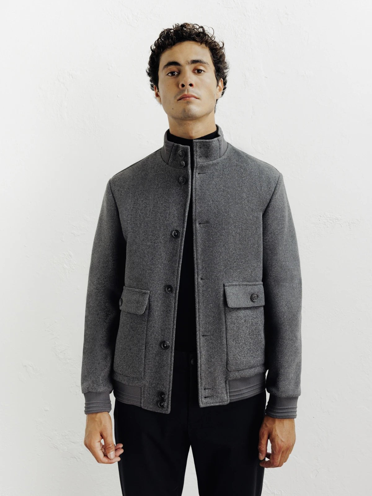 Blouson col montant gris - IZAC