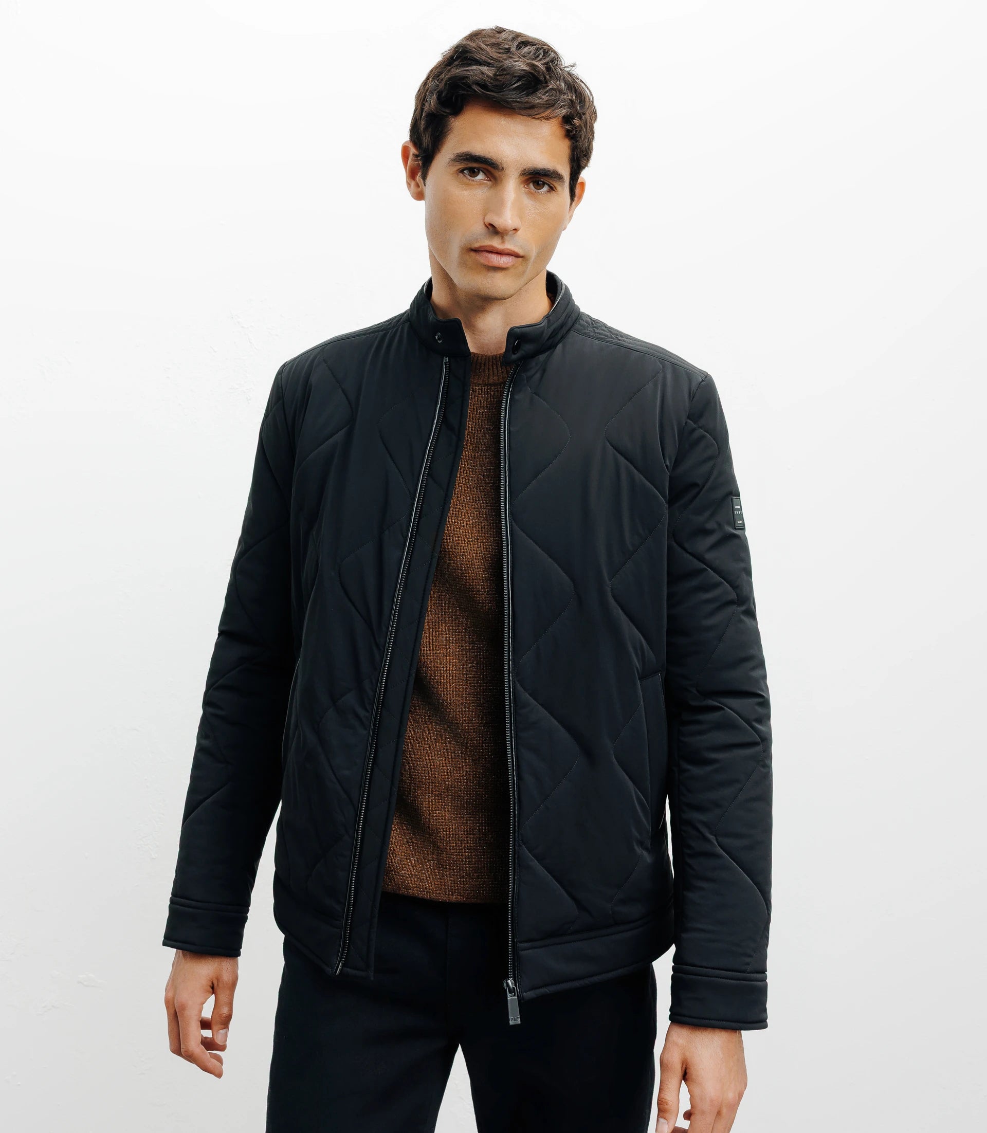 Blouson col motard noir - IZAC