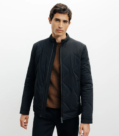 Blouson col motard noir - IZAC