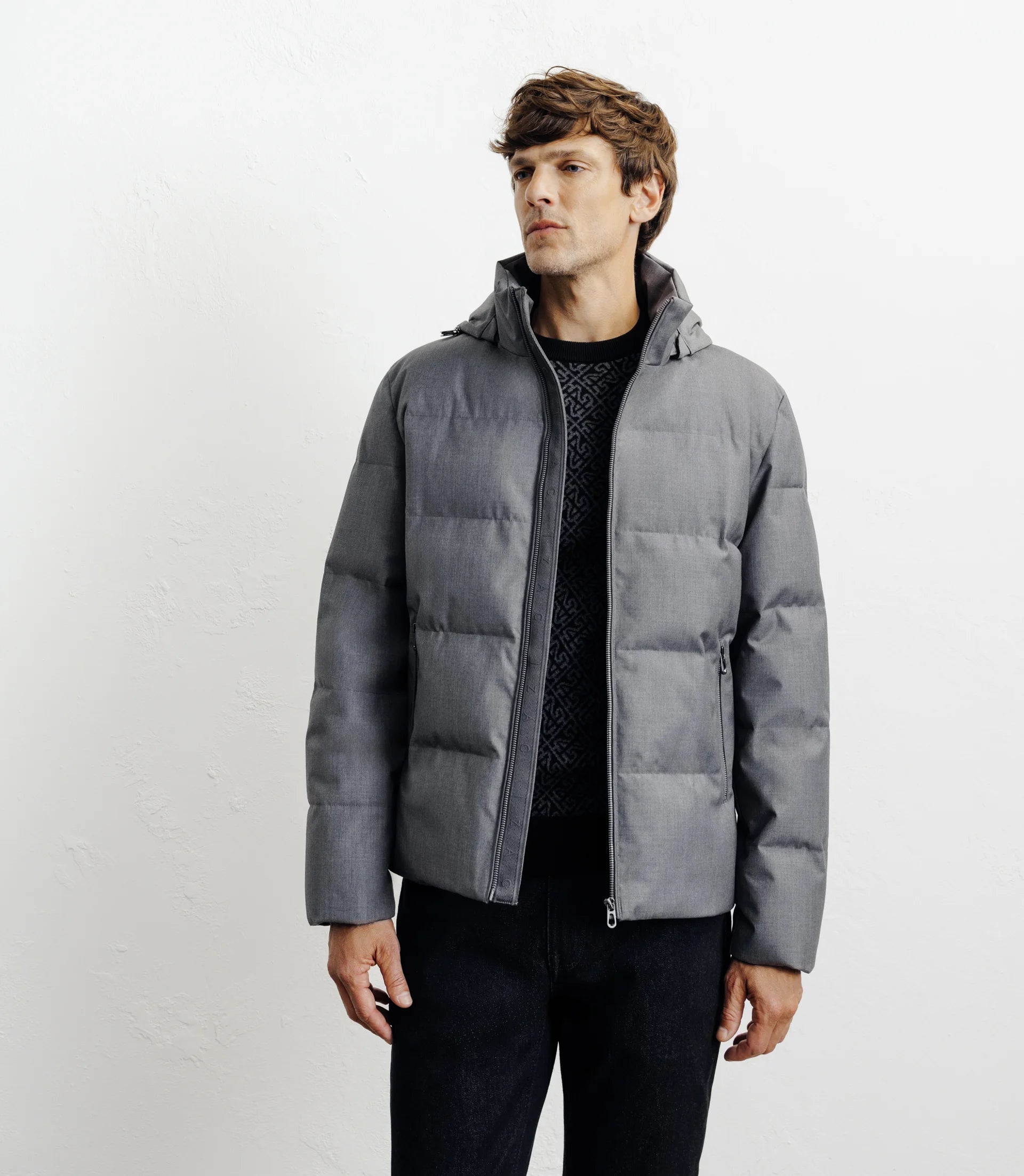 Doudoune courte grise - IZAC