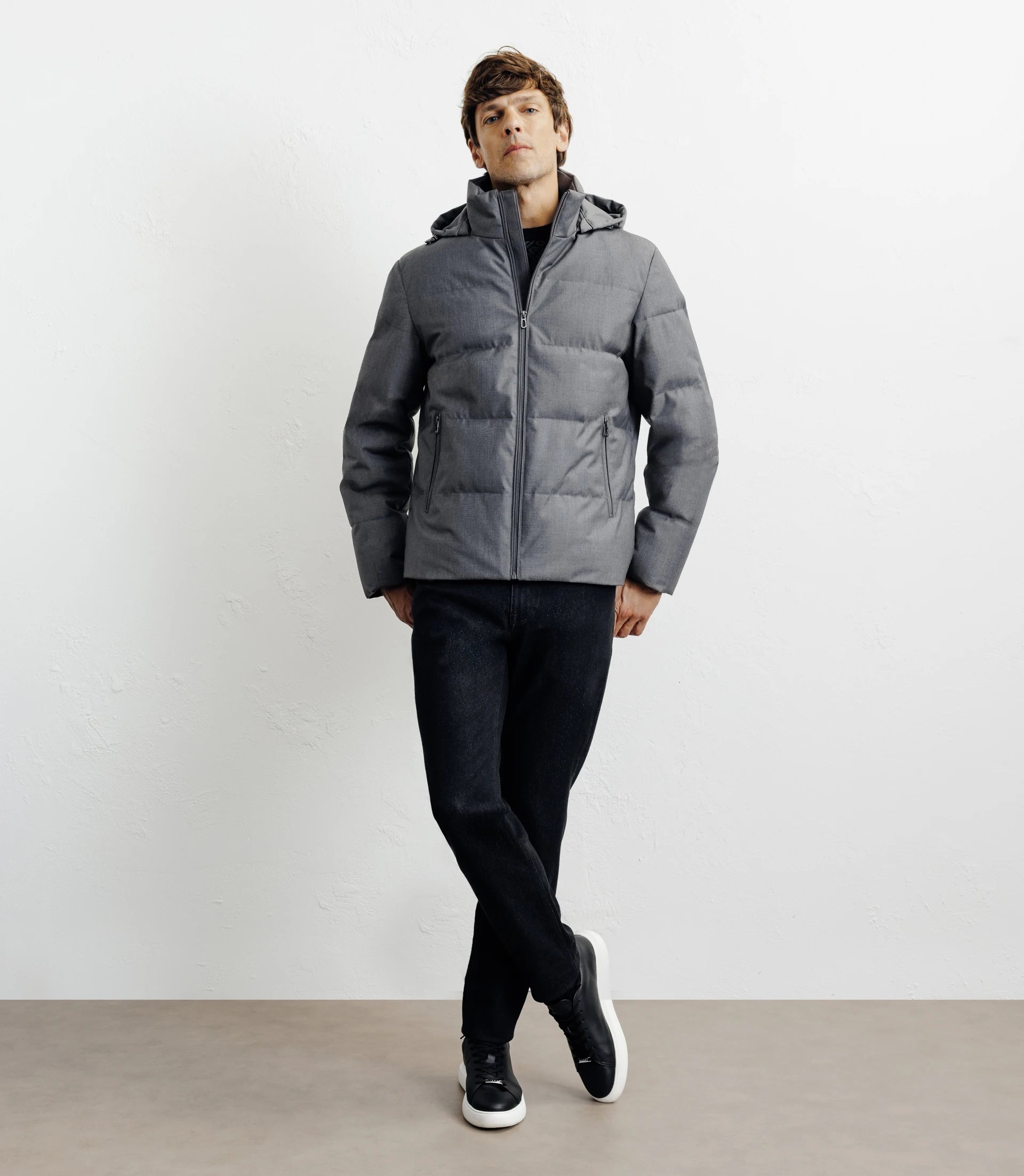 Doudoune courte grise - IZAC