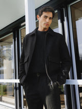 Black collared jacket