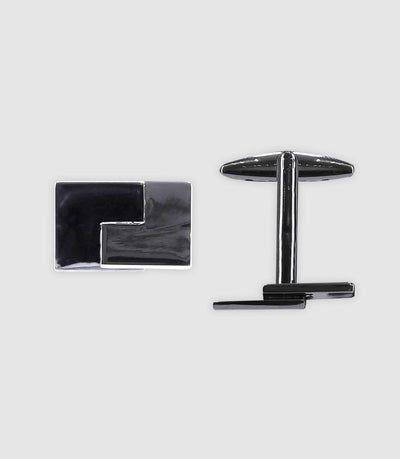 Boutons de manchette rectangle en métal - IZAC