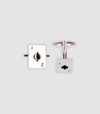 Boutons de manchette métal argenté HAIM - IZAC