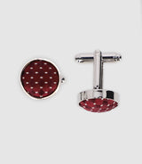 Boutons de manchette en tissu bordeaux - IZAC